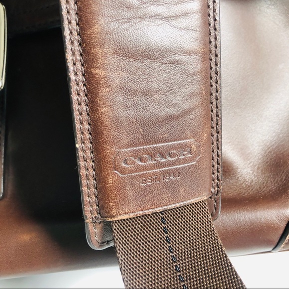 Coach Messenger Bag Brown Leather Laptop Bag - Picture 2 of 9